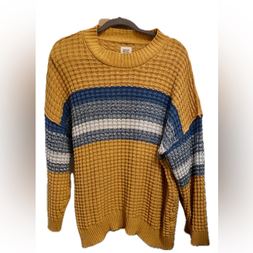 Urban Outfitter blue/yellow BDG oversized pullover, size small